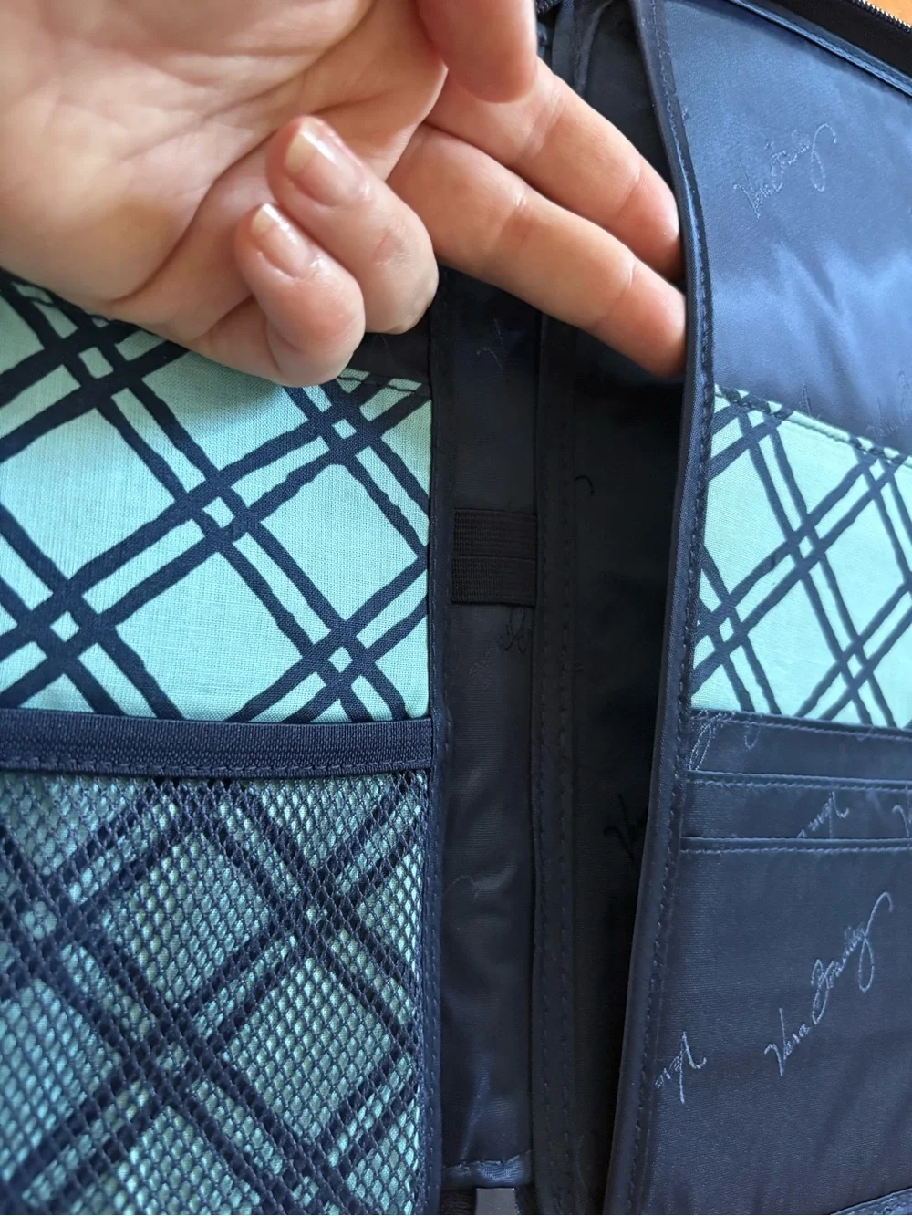 NEW Vera Bradley Tablet Tamer Organizer Cuban Tiles Navy Teal Aquamarine Pattern